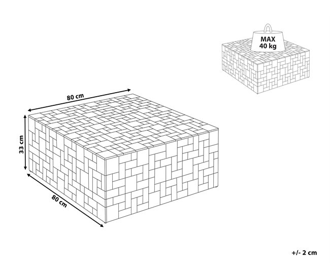 Beliani Mesa de centro GAMETI 80x80 Castanho