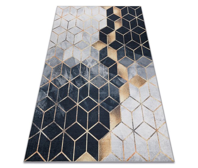 ANDRE 1171 Tapete cubo rico antiderrapante 120x170 Preto