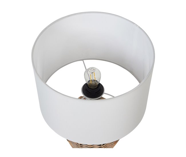 Beliani Lámpara de mesa FURELOS Branco/ Bege