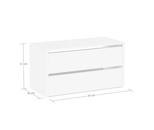 Cómoda DRESSING II de 97,5cm branca Branco