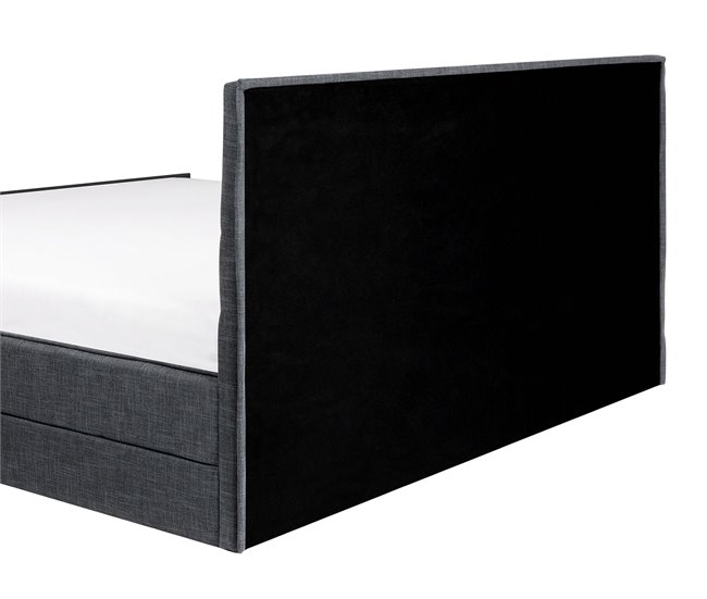Beliani Cama com estrado Poliéster VALBONNE 216x191 Cinza Escuro