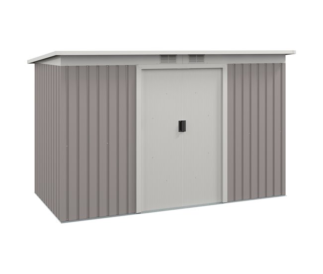 Abrigo de Jardim Aço Galvanizado e PP Outsunny Cinza