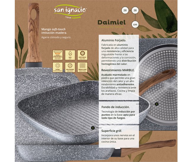 Conjunto de frigideiras com assador Cinza