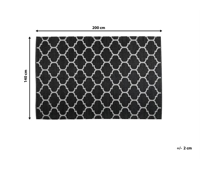 Beliani Alfombra de exterior ALADANA 140x200 Preto