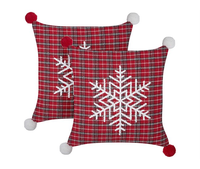 Beliani Almofada decorativa LONICERA Vermelho