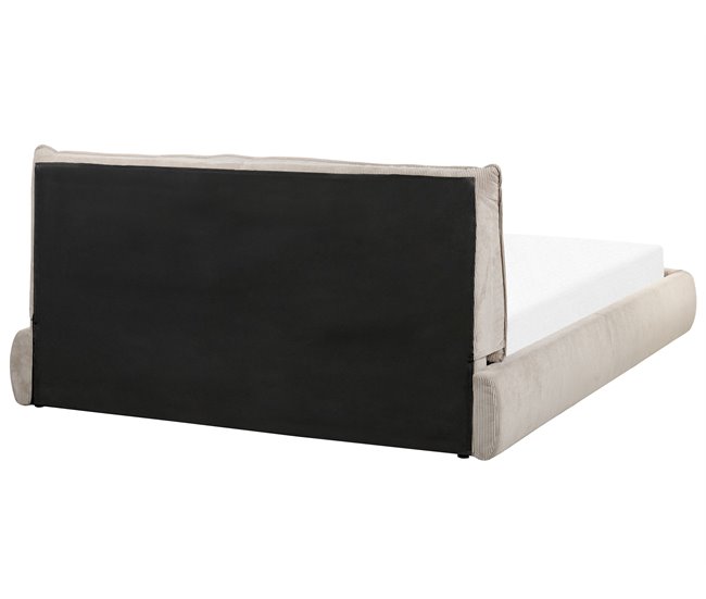 Beliani Cama com estrado Bombazine VINAY 176x233 Bege