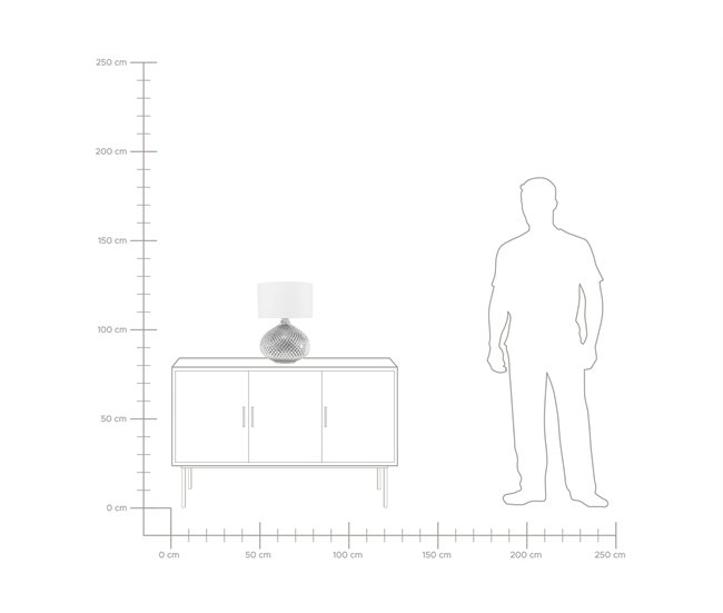 Beliani Candeeiro de mesa MADON Cinza