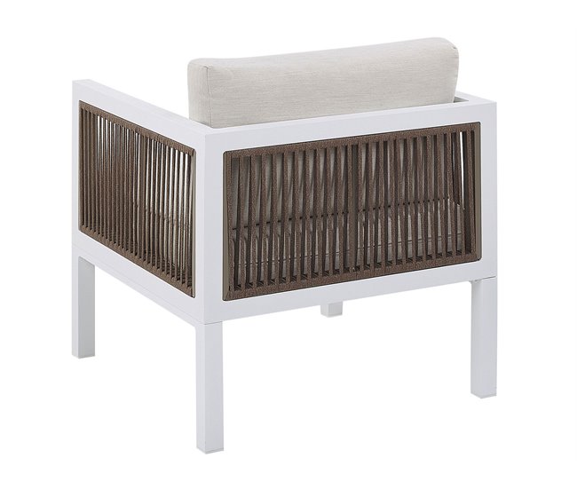 Beliani Conjunto lounge Alumínio BORELLO Branco