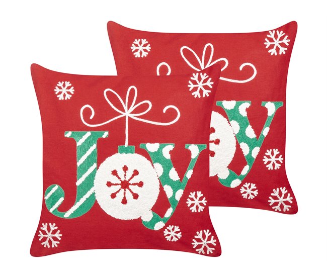 Beliani Almofada decorativa GINGERBREAD Vermelho