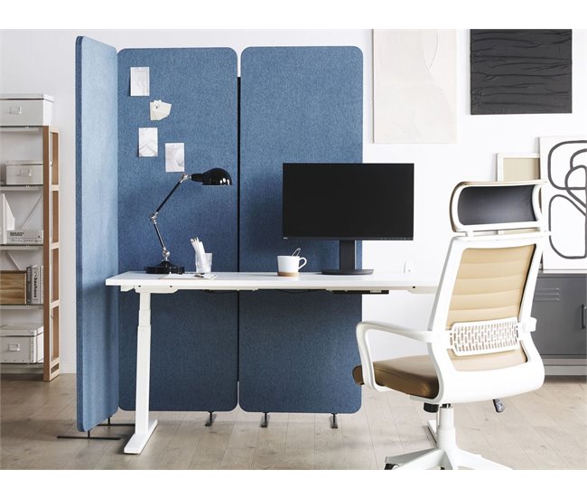 Beliani Biombo dobrável STANDI 184x30 Azul