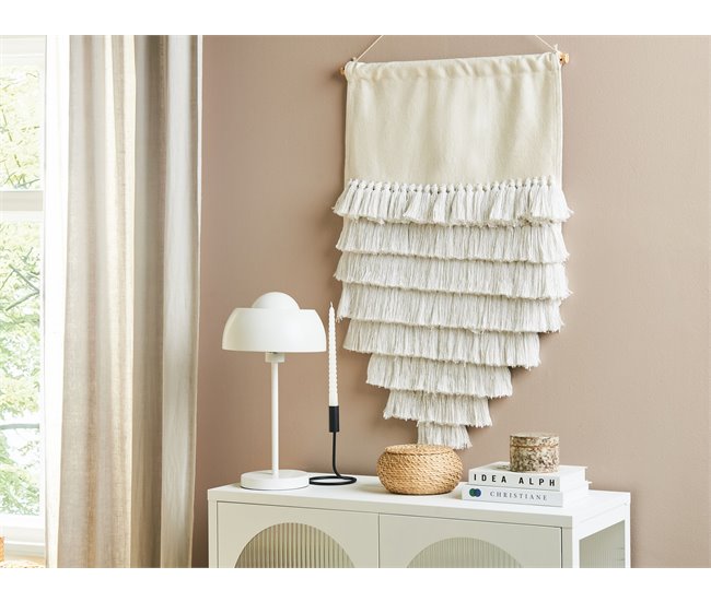 Beliani Decoração de parede em tecido THUL Branco/ Bege