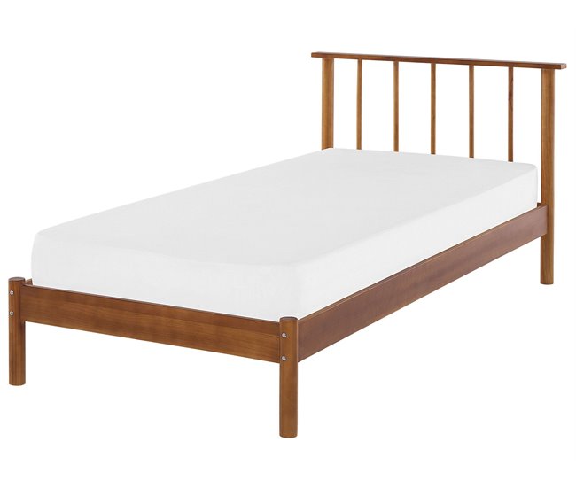 Beliani Cama com estrado Pinho BARRET 106x210 Castanho