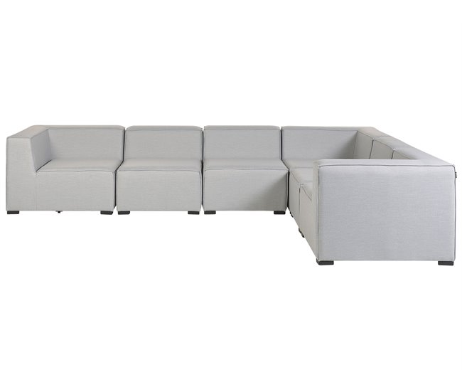 Beliani Conjunto lounge AREZZO Cinza Claro
