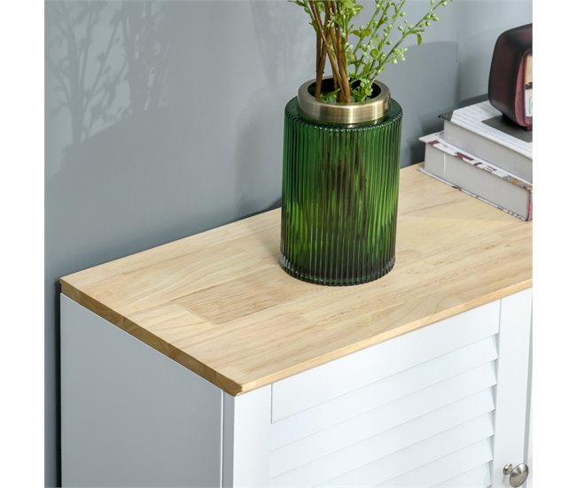 Aparador MDF, Madeira de borracha HOMCOM 80 Branco