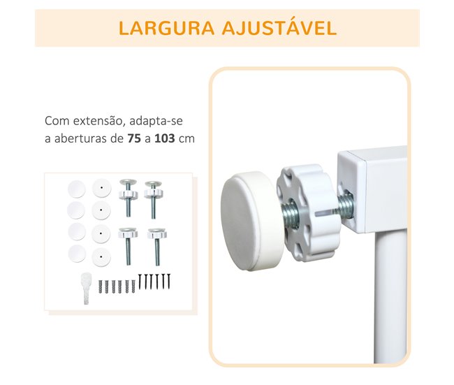 Barreira de Segurança Aço e ABS PawHut Branco