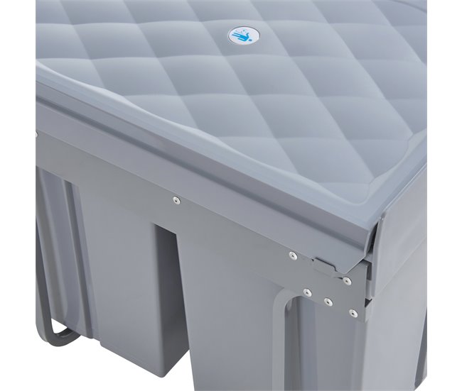 Caixote do lixo extraível Froland capacidade 2 x 10 L + 1 x 20 L Cinza