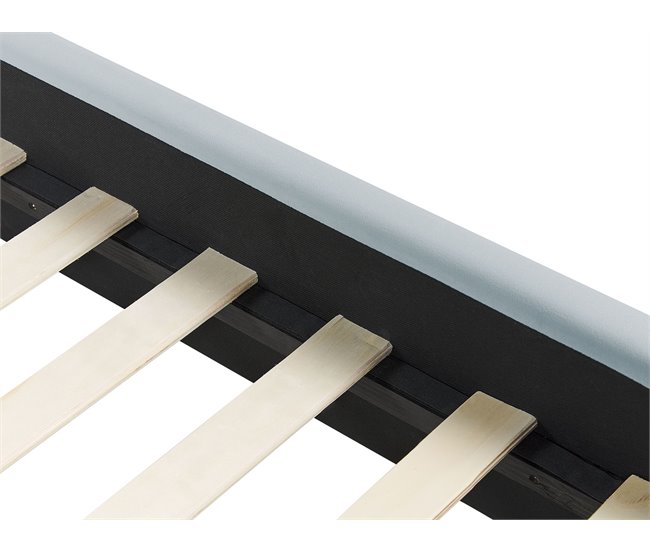 Beliani Cama com estrado Veludo ANET 100x216 Azul Claro