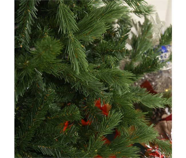 Árvore de Natal Pontas de PVC e PE, Base de aço e suporte HOMCOM Verde