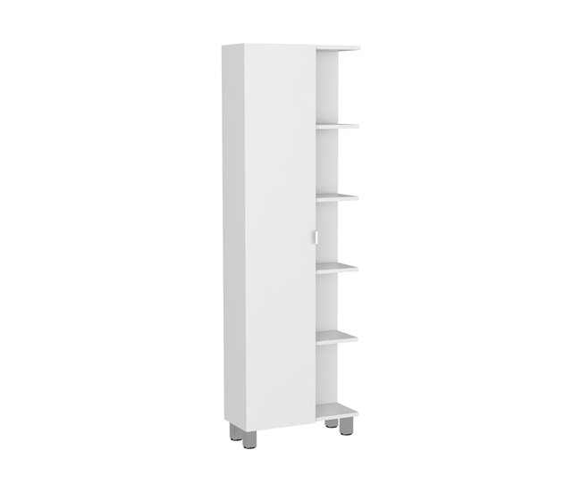 Armário da casa de banho Urano Corner, com 5 prateleiras Branco