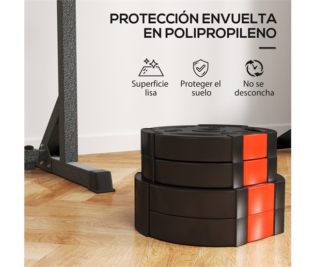 Conjunto de Discos de Pesos Polipropileno e Areia SPORTNOW Preto