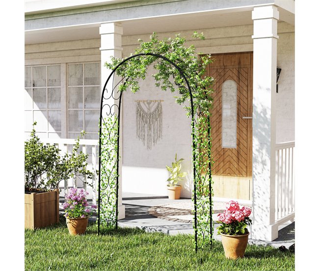 Arco para Jardim Aço Outsunny Preto