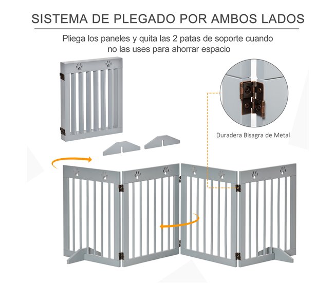 Barreira de Segurança para Cães Madeira de Pinho PawHut Cinza