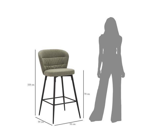 Conjunto de 2 Bancos Altos MF433 Verde