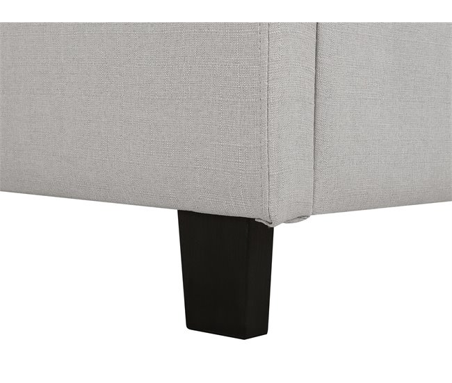 Beliani Cama com estrado Poliéster ROCHELLE 147x218 Cinza Claro