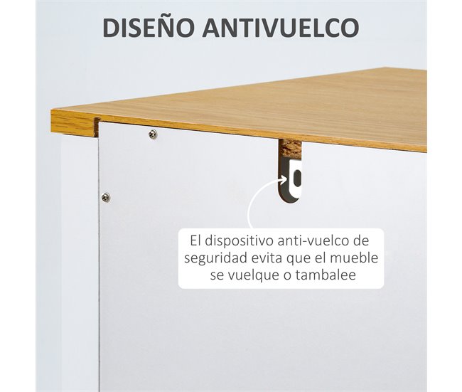 Aparador de Cozinha MDF e Vidro Temperado HOMCOM, casa - cozinha 120 Branco