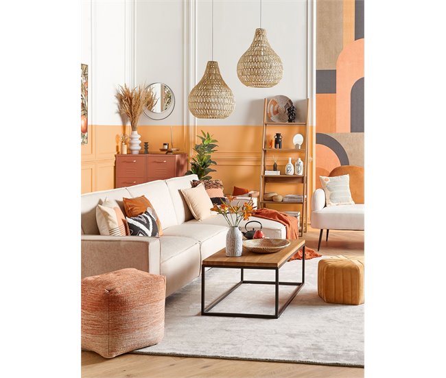 Beliani Almofada decorativa MOONFLOWER Bege