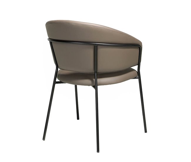 ANGEL CERDA Cadeira de couro ecológico vison escuro Nogal