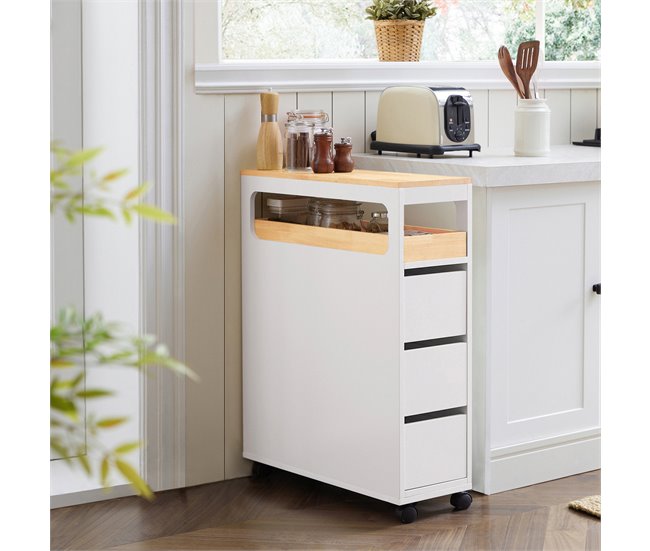 Armário de casa de banho BZR54-W SoBuy Branco