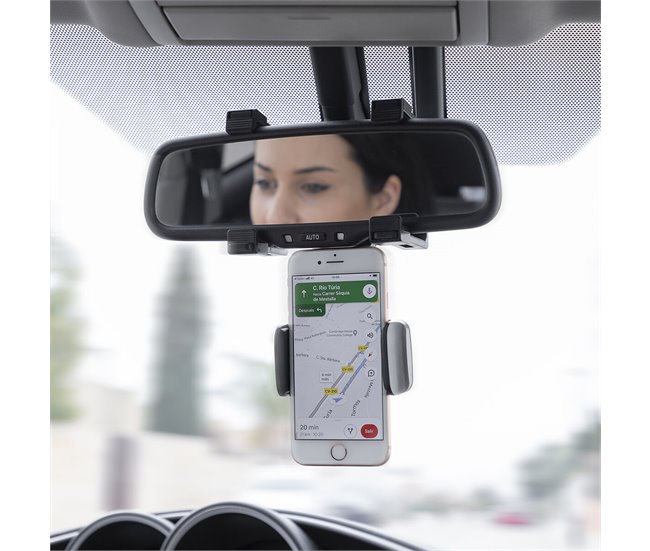 Suporte de Smartphone para o Espelho Retrovisor Preto