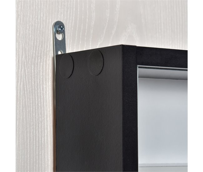 Vitrine de Parede Melamina de Madeira e Vidro HOMCOM 80 Preto