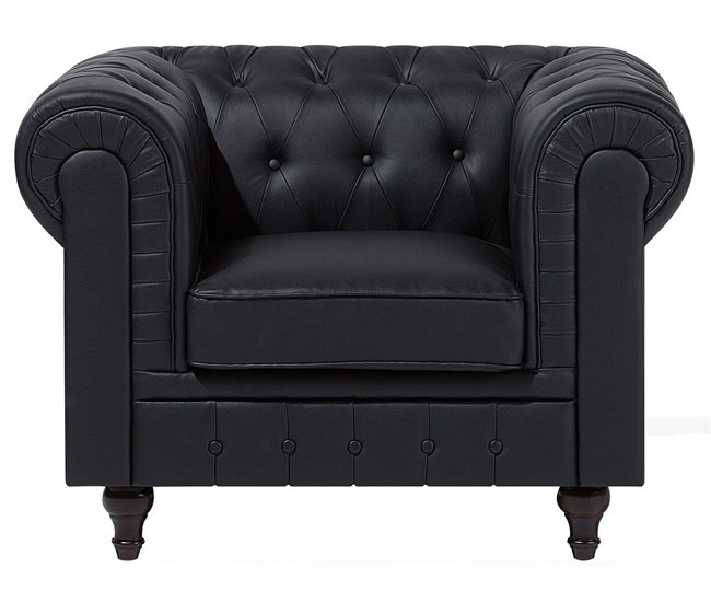 Beliani Poltrona CHESTERFIELD Preto