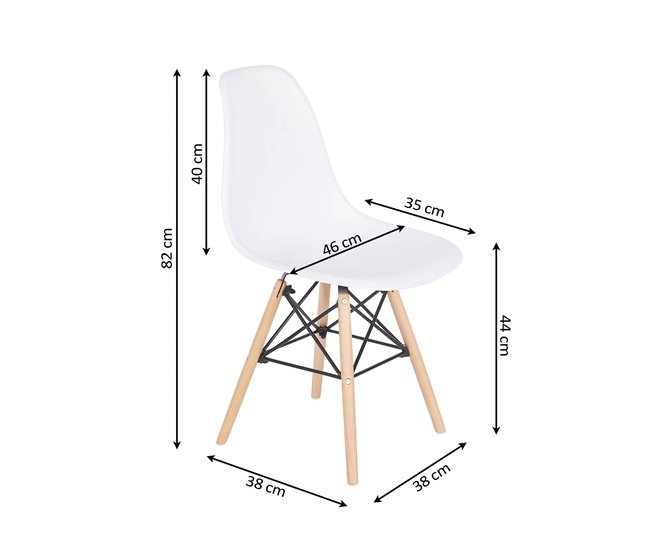 Pacote de mesa de jantar ou cozinha + 4 cadeiras estilo nórdico 138x80 Branco