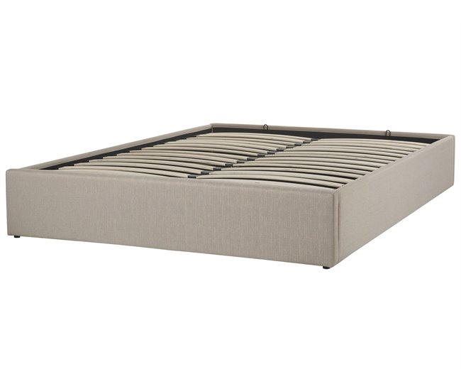 Beliani Cama com estrado Poliéster DINAN 167x214 Bege