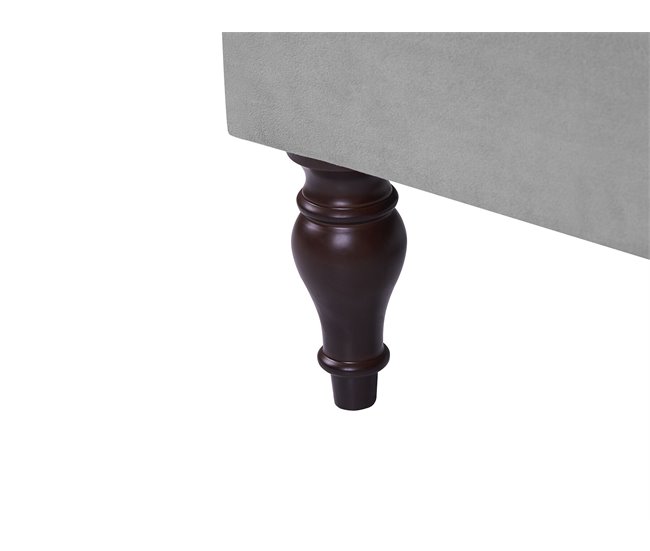 Beliani Chaise longue derecho Terciopelo PESSAC Cinza Claro