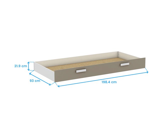 Gaveta de cama arrumada Branco/ Bege