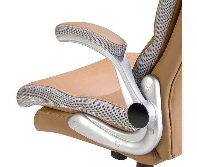 Cadeira giratória de escritório estofada com estofo em pele AlumÍnio