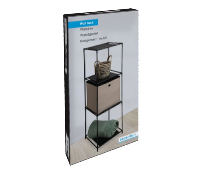 Well Home Estante com 3 compartimentos Preto