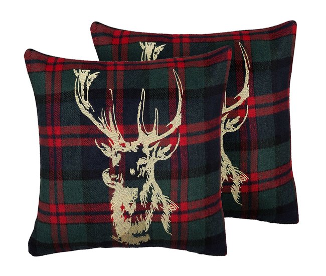 Beliani Almofada decorativa RUDOLPH Multicor