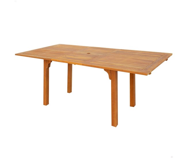 Mesa de jardim rectangular extensível em acácia para 6 pessoas Aktive Madeira