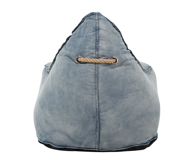 Beliani Pufe DROP LINEN Azul Claro