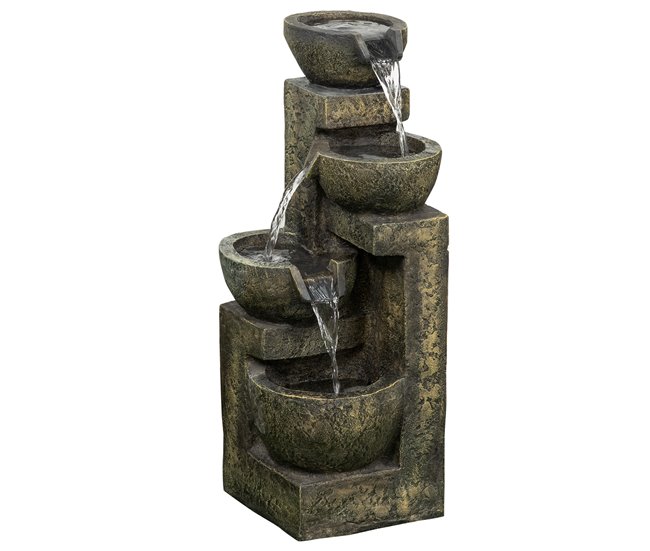 Fonte de Água em Cascata Resina Outsunny Multicor
