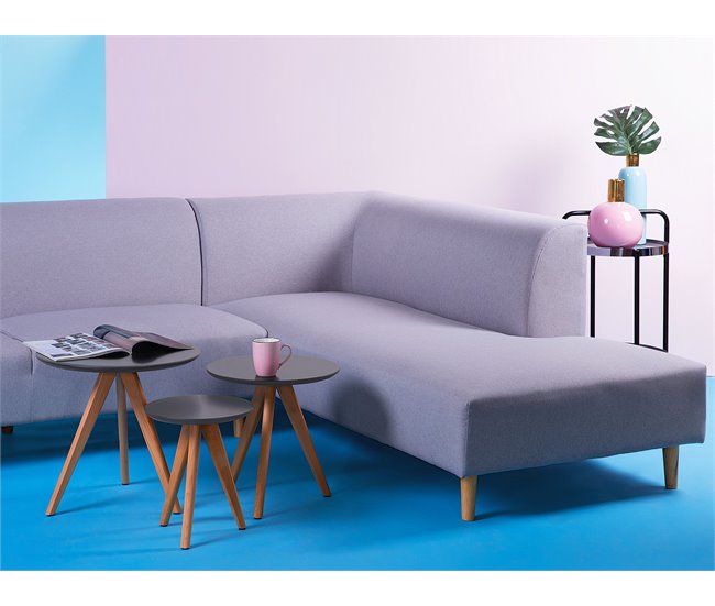 Beliani Conjunto de 3 mesas de centro VEGAS 48x48 Cinza