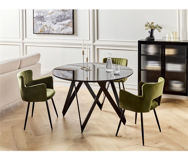 Beliani Mesa de jantar OXHILL Preto