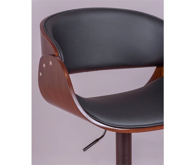 Banqueta ajustável em couro sintético - Burrow Preto