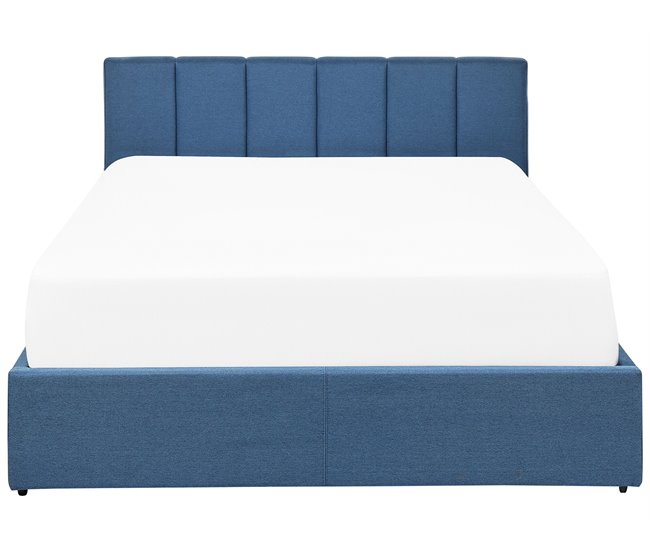 Beliani Cama com estrado Poliéster DREUX 151x214 Azul