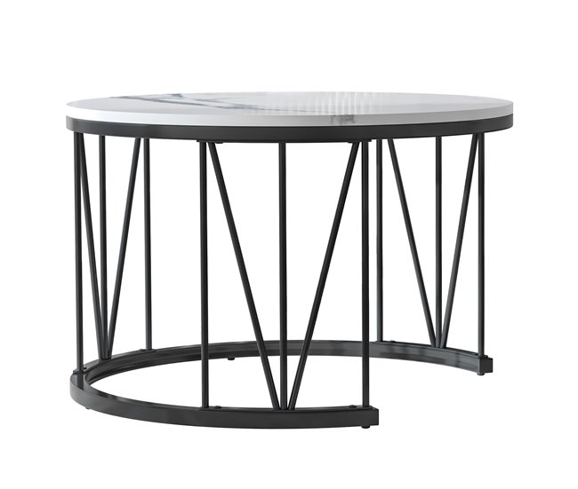 Mesa de centro, mesa de apoio, mesa de canto 70x45 Branco